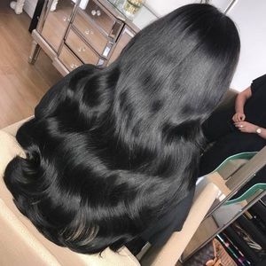 20” BLACK BODY WAVY 100% HUMAN HAIR LACE FRONT WIG